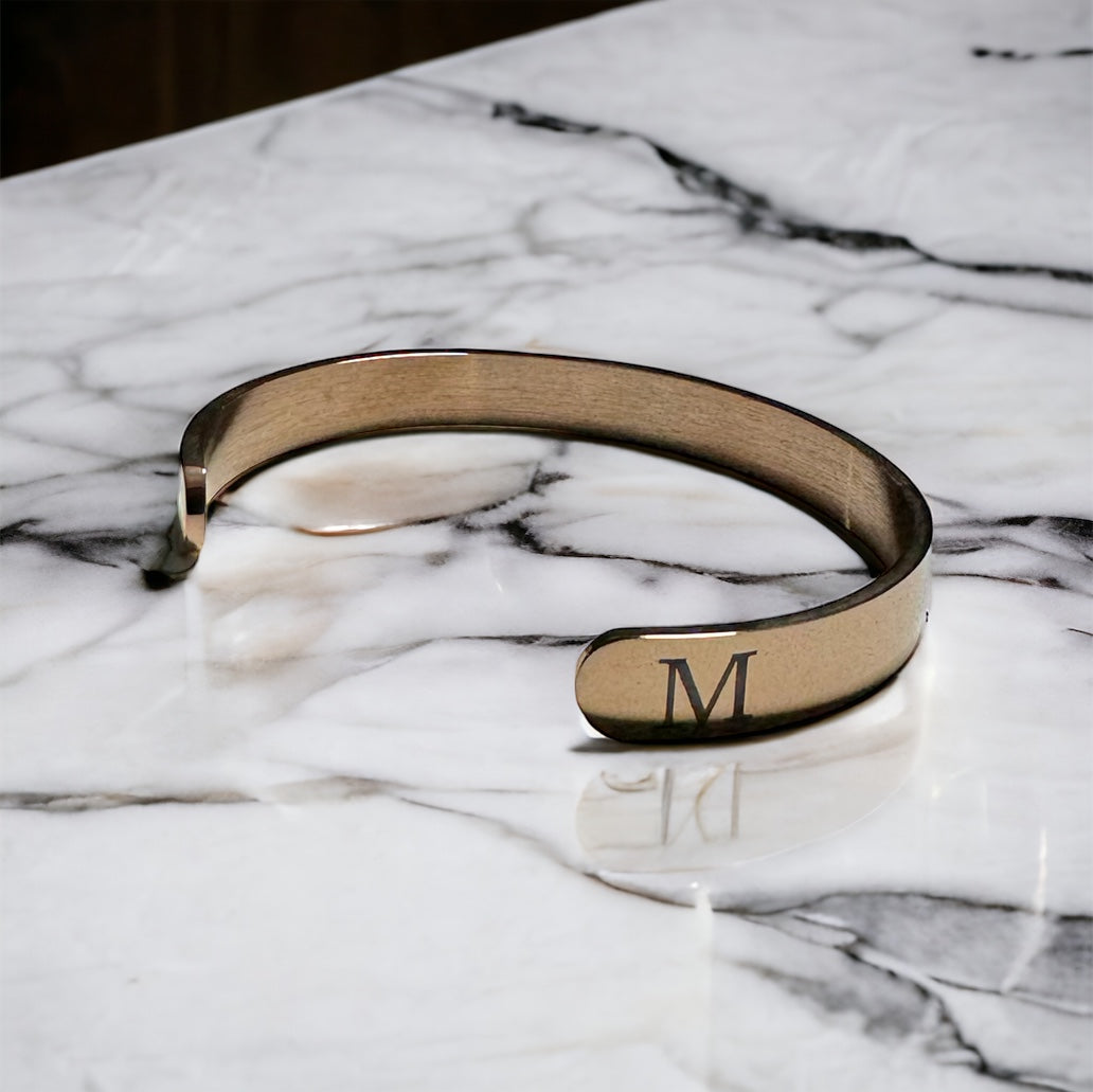 Brazalete de acero inoxidable (Oro Rosa)