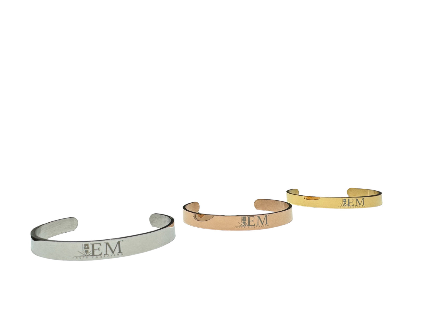 Brazalete de acero inoxidable (Plata)